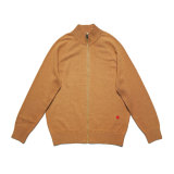 Zipped cashmere wool blend cardigan