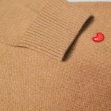 Zipped cashmere wool blend cardigan