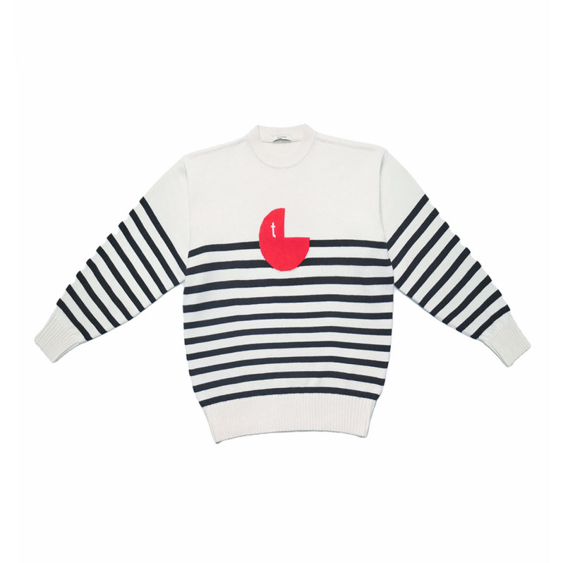 Striped cashmere wool blend oversize jumper