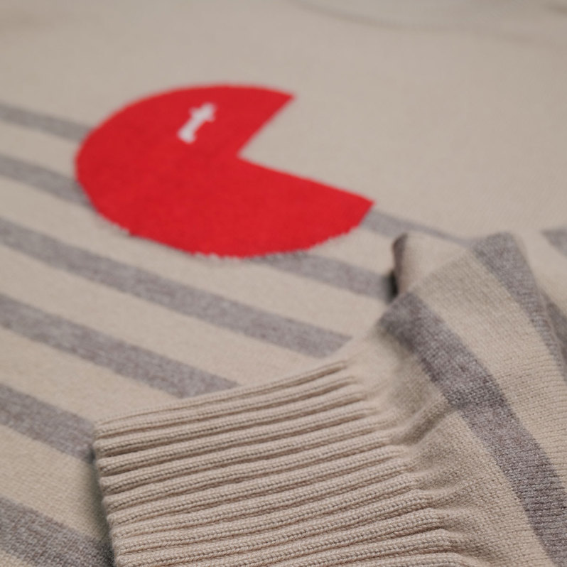 Striped cashmere wool blend oversize jumper 
