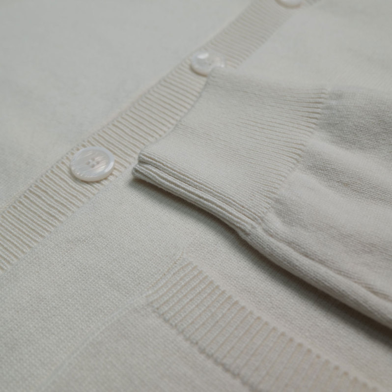 Paper white cashmere wool blend cardigan
