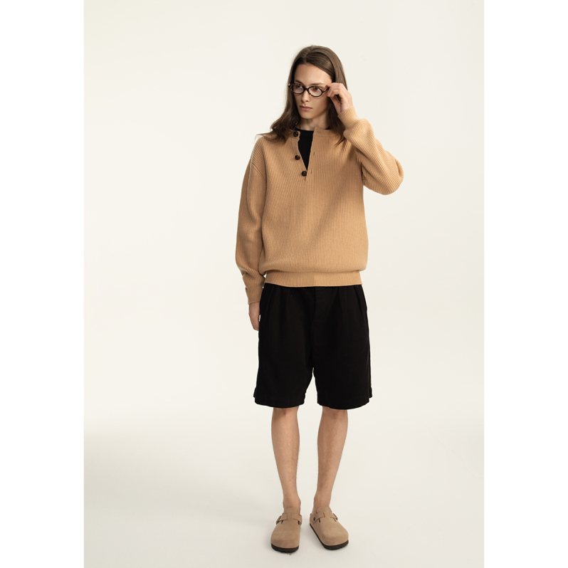 Half-Button wool sweater