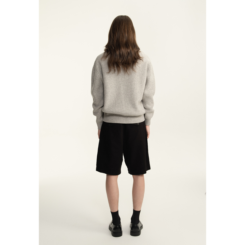 Half-button wool sweater