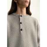 Half-button wool sweater