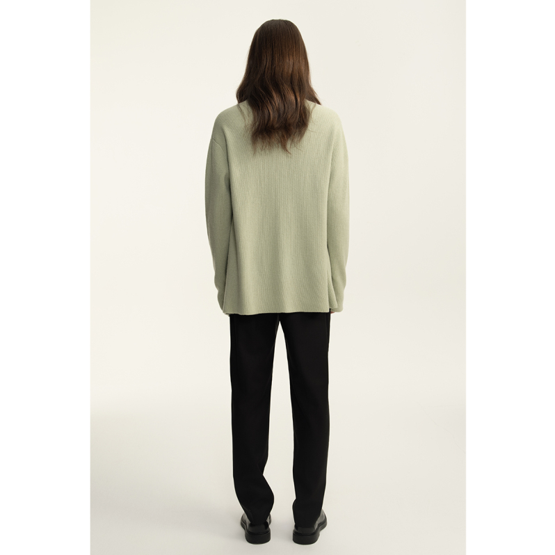 Ribbed cashmere open cardigan