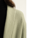 Ribbed cashmere open cardigan