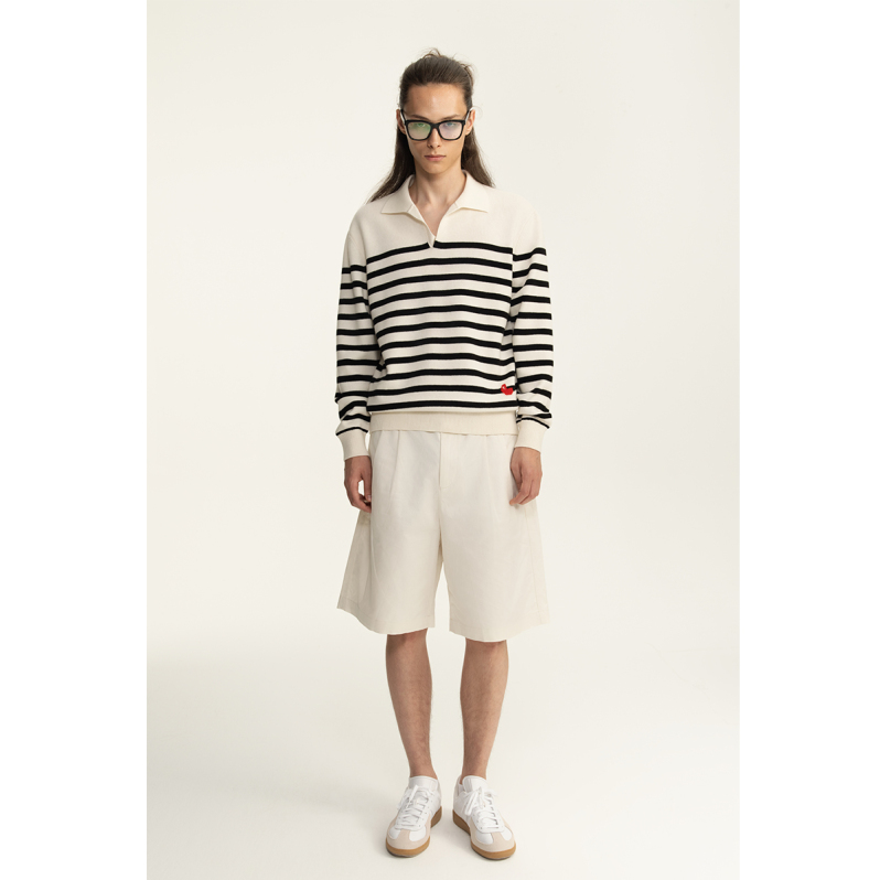Wool polo sweater