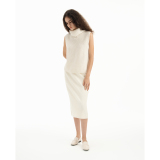 Ribbed high neck wool vest