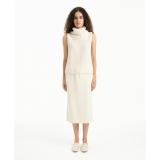Ribbed high neck wool vest