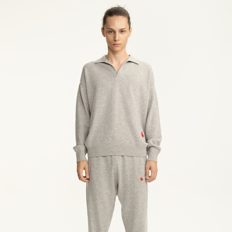 Wool polo sweater